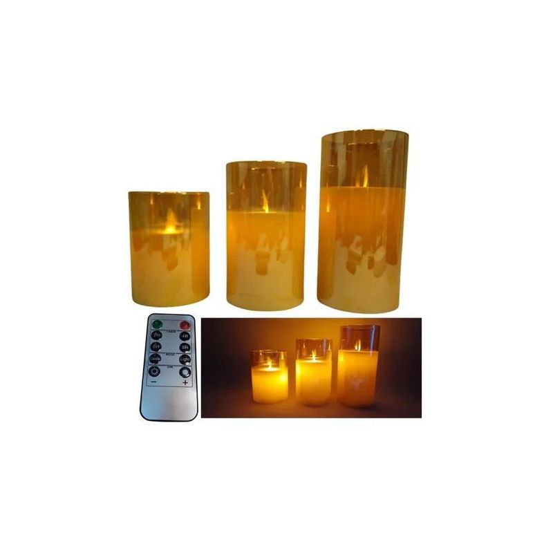 MAZUGI - Velas decorativas parafina x3 control de tiempo y timer