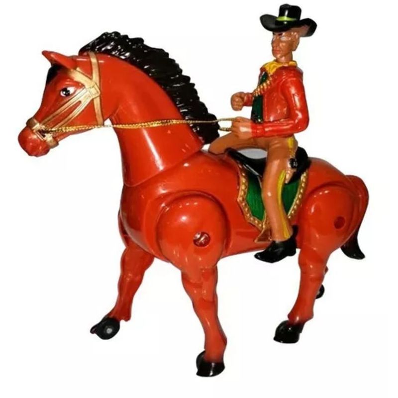 GENERICO - Vaquero caballo trotador con jinete juguete sonidos y galope cafe