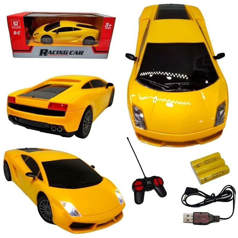 GENERICO - Carro luces metalizado recargable control remoto 124