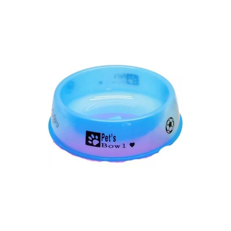 MAZUGI - Plato para mascotas comida perro comedero bebedero regalo azul