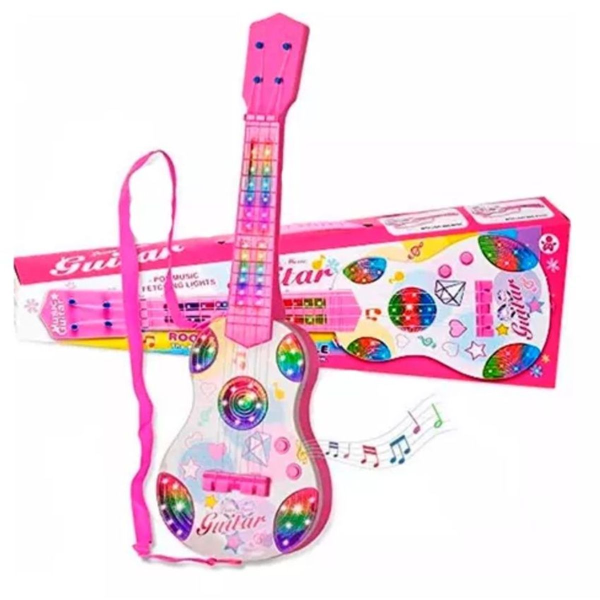 GENERICO - Guitarra juguete luces sonido niños regalo instrumento niña