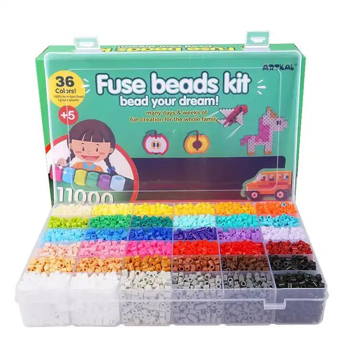 ARTKAL - Kit Artkal Hama Beads 36 Colores Tableros y más 5mm Midi