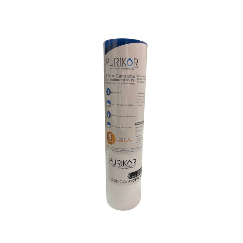 PURIKOR - Filtro PP Cartucho de Sedimento 10 Pulgadas 5 Micras