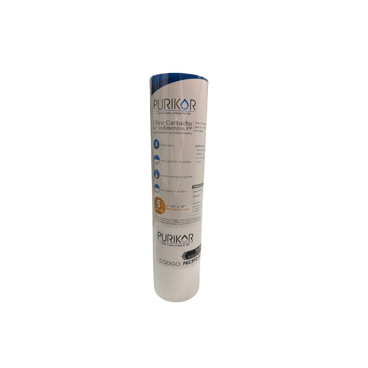 PURIKOR - Filtro PP Cartucho de Sedimento 10 Pulgadas 5 Micras
