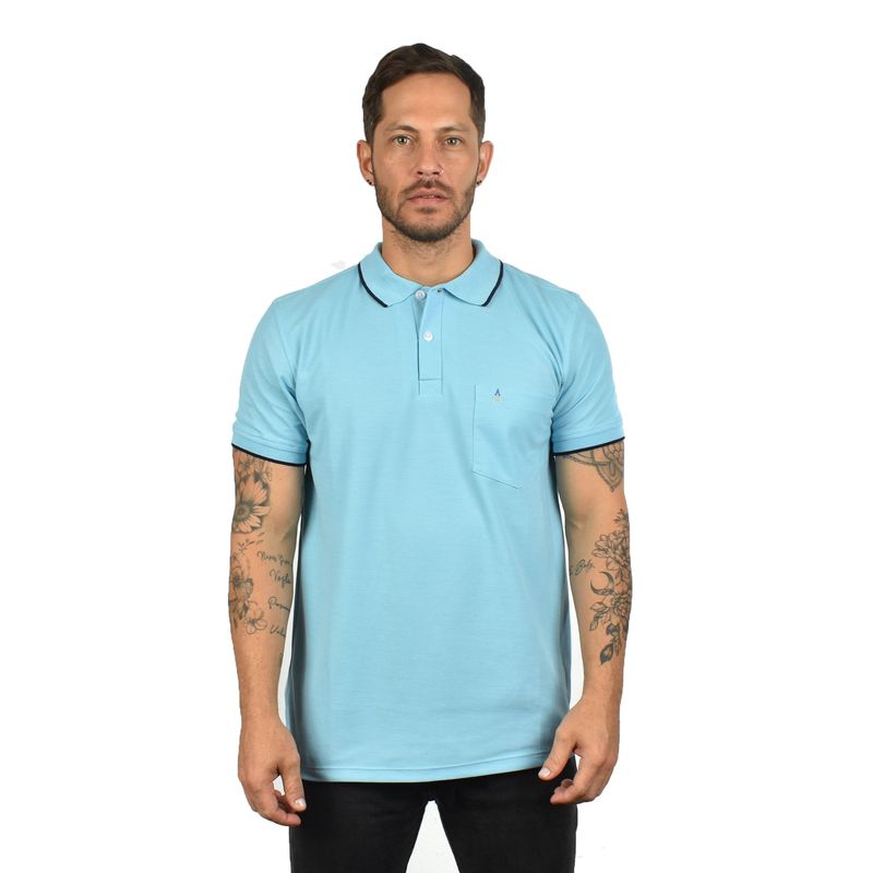 HAMER - Camiseta tipo polo para hombre Hamer con bolsillo