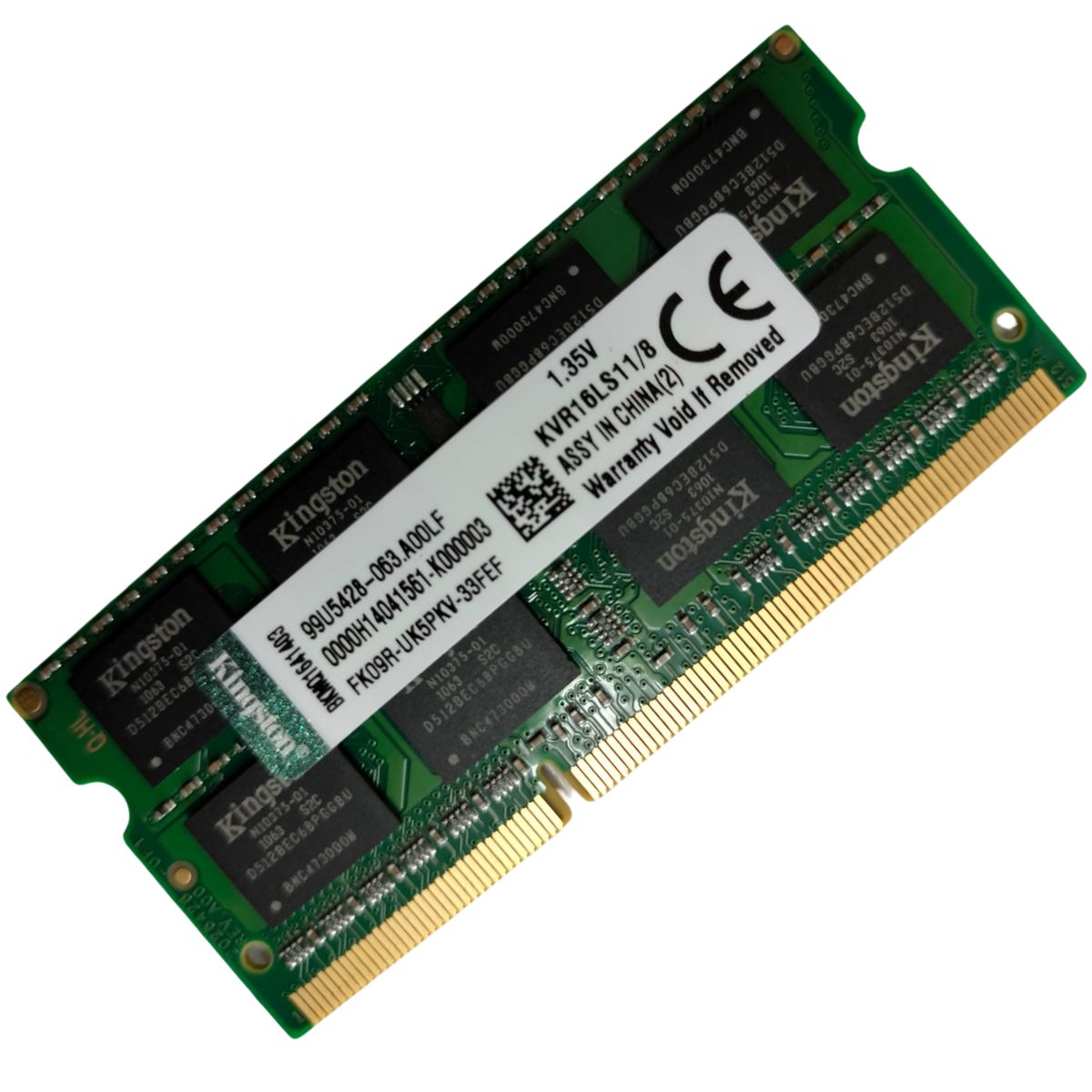 KINGSTON - Memoria RAM DDR3L 8GB 12800 - 1600 MHz Kingston Kvr16ls11/8