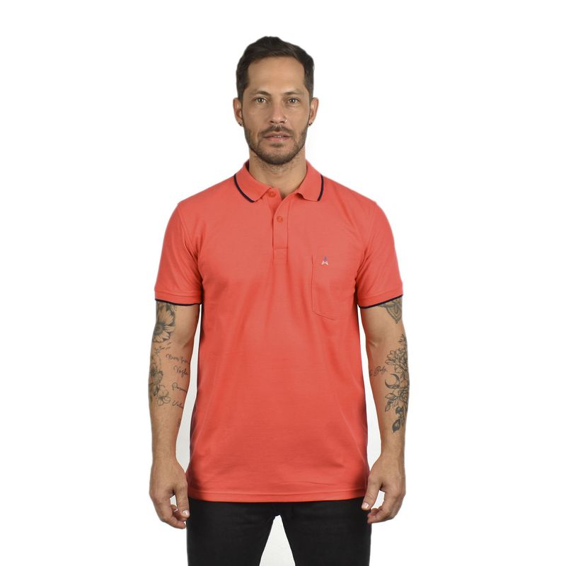 HAMER - Camiseta tipo polo para hombre Hamer con bolsillo.
