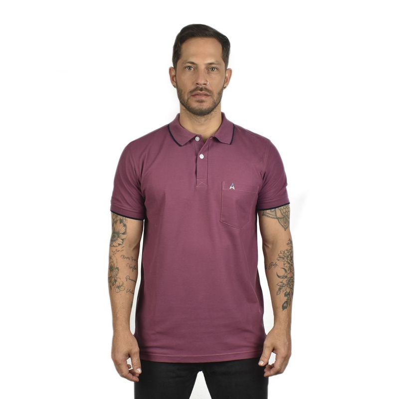 HAMER - Camiseta tipo polo para hombre Hamer con bolsillo
