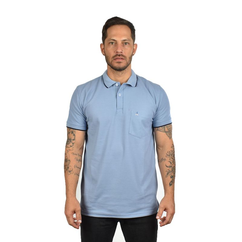 HAMER - Camiseta tipo polo para hombre Hamer con bolsillo