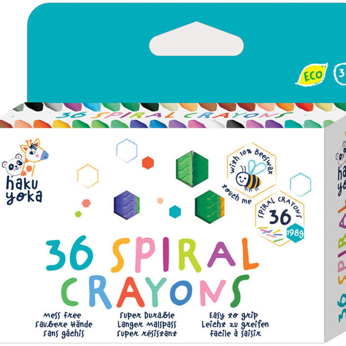 JUGANDO Y EDUCANDO - Set 36 Crayones Para Niños Colores Texturizados Ecológicos