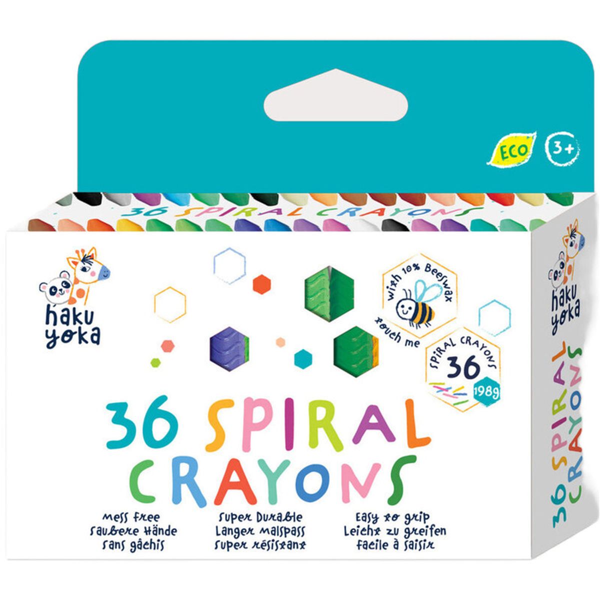 JUGANDO Y EDUCANDO - Set 36 Crayones Para Niños Colores Texturizados Ecológicos