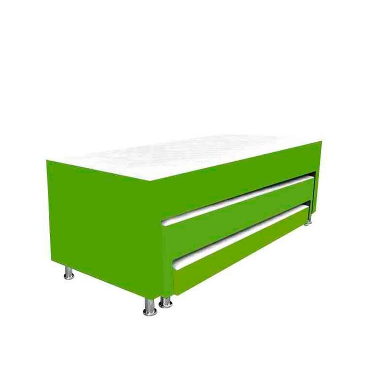 MAGIC CLASS - BASE CAMA NIDO TRIPLEX  COLCHÓN SUPERIOR INC. 100X190 MICROFIBRA VERDE