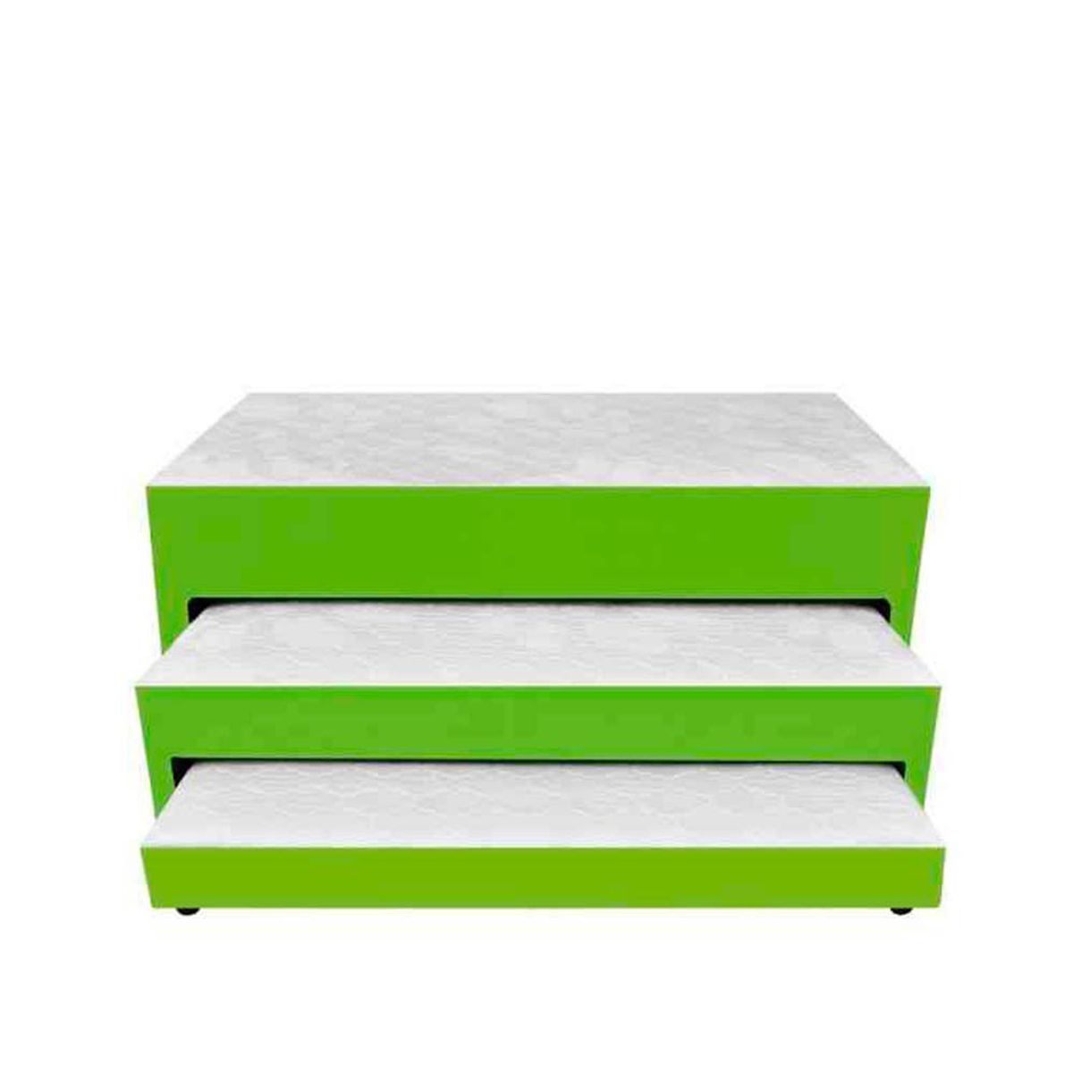 MAGIC CLASS - BASE CAMA NIDO TRIPLEX  COLCHÓN SUPERIOR INC. 100X190 MICROFIBRA VERDE