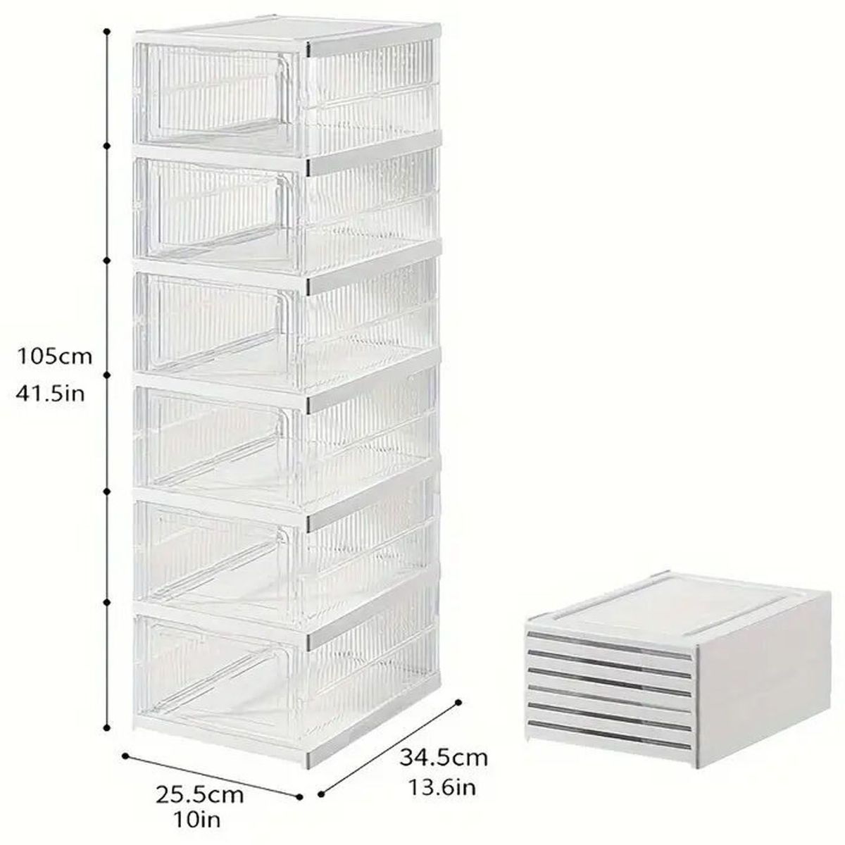 ONE PIXEL - Organizador Plegable Para Zapatos Armario De 6 Niveles Blanco