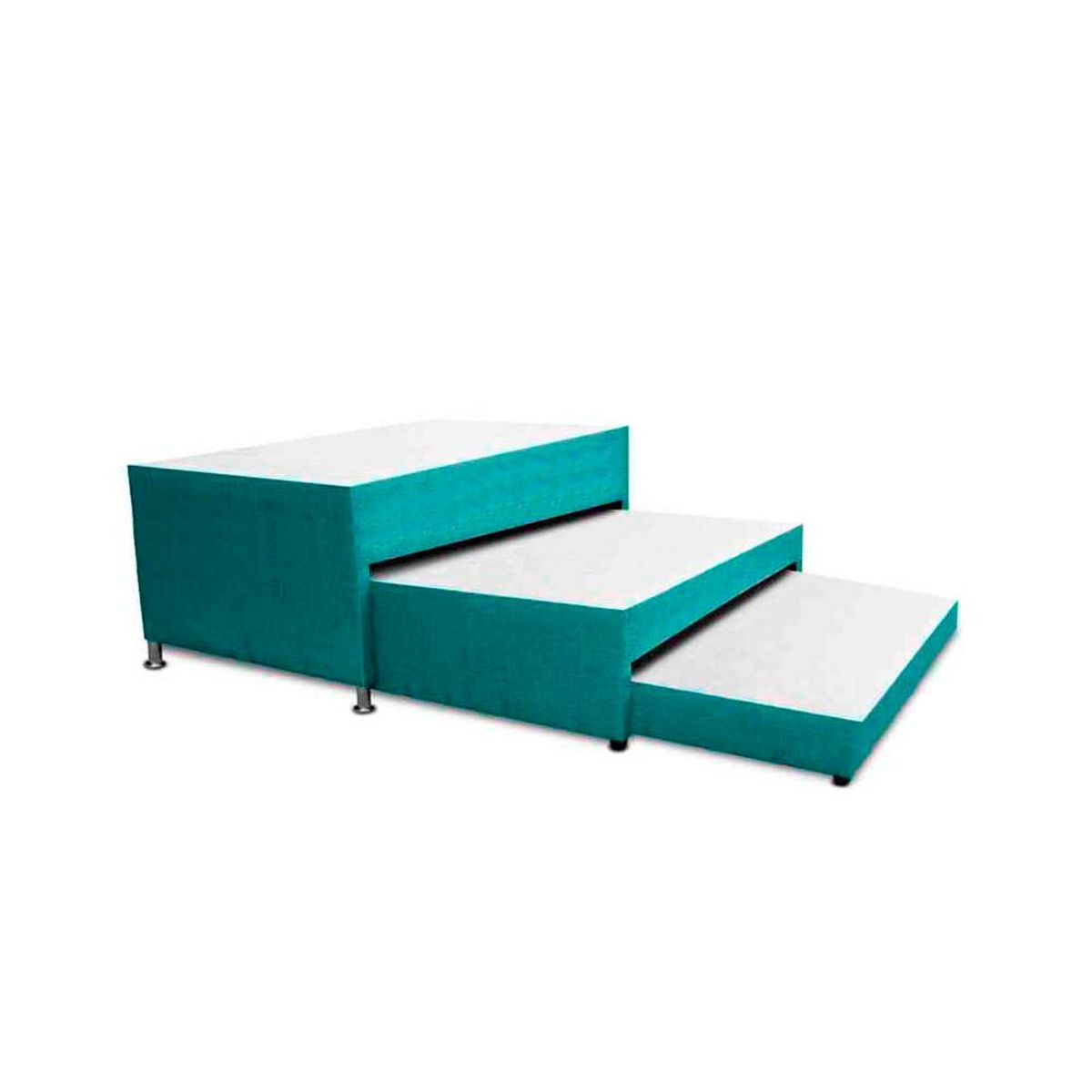 MAGIC CLASS - BASE CAMA NIDO 3 NIVELES + COLCHÓN SUPERIOR INC. 140X190 ECOCUERO AZUL