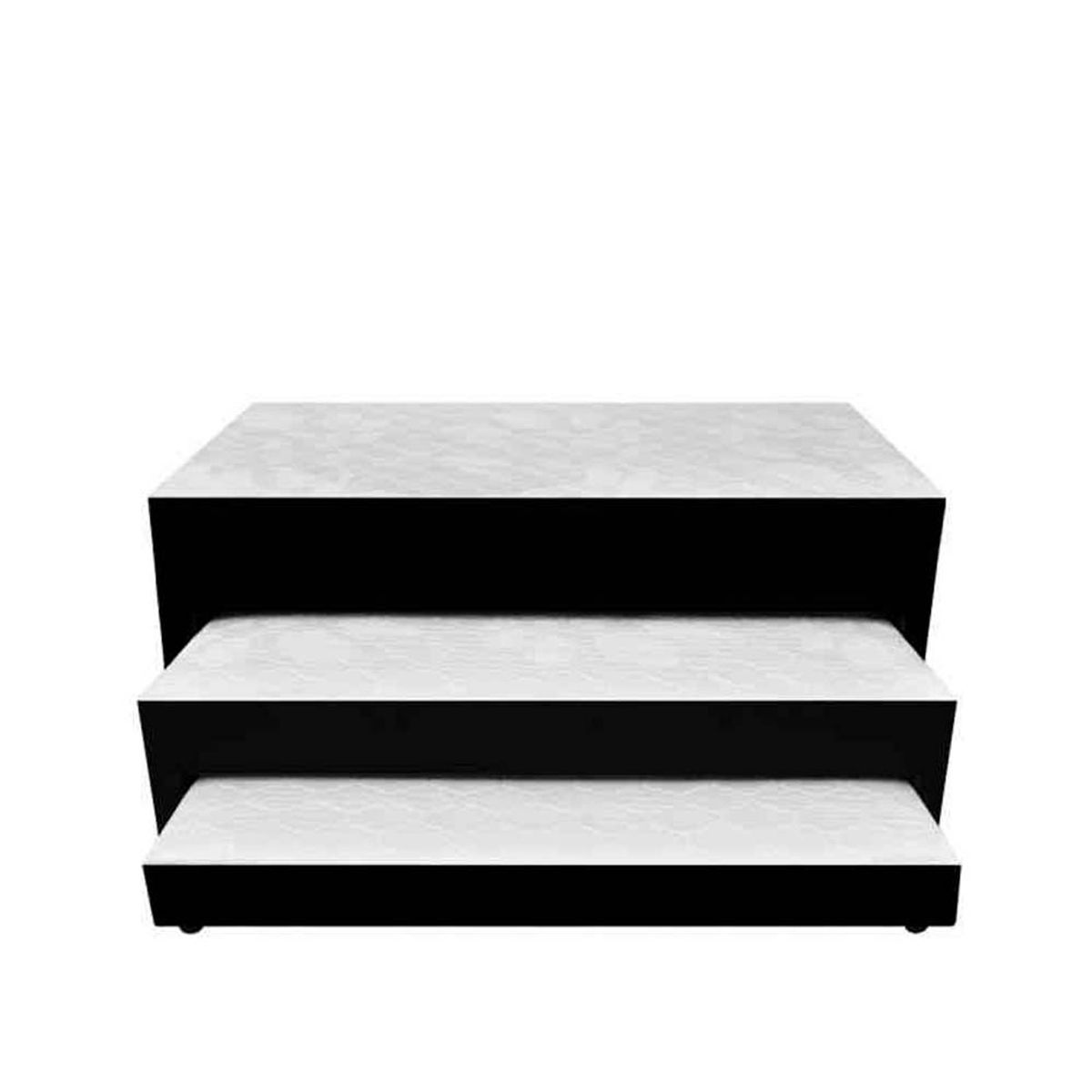 MAGIC CLASS - BASE CAMA NIDO TRIPLEX + COLCHÓN SUPERIOR INC 140X190 ECOCUERO NEGRO