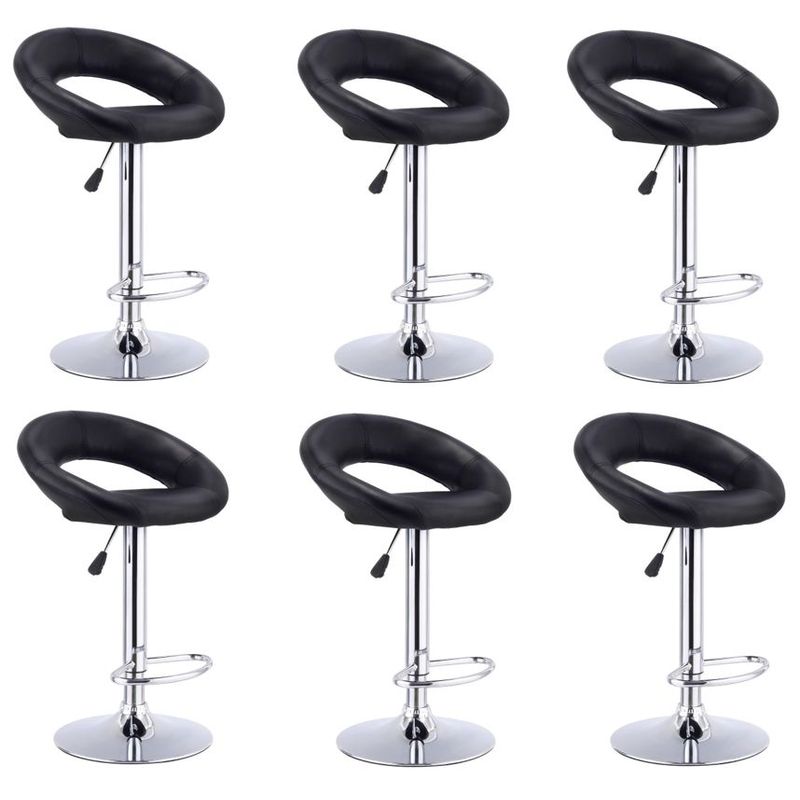 MOBLIHOUSE - Set X6 Silla Barra Ovni Negra Acolchada Diseño Moderno Moblihouse
