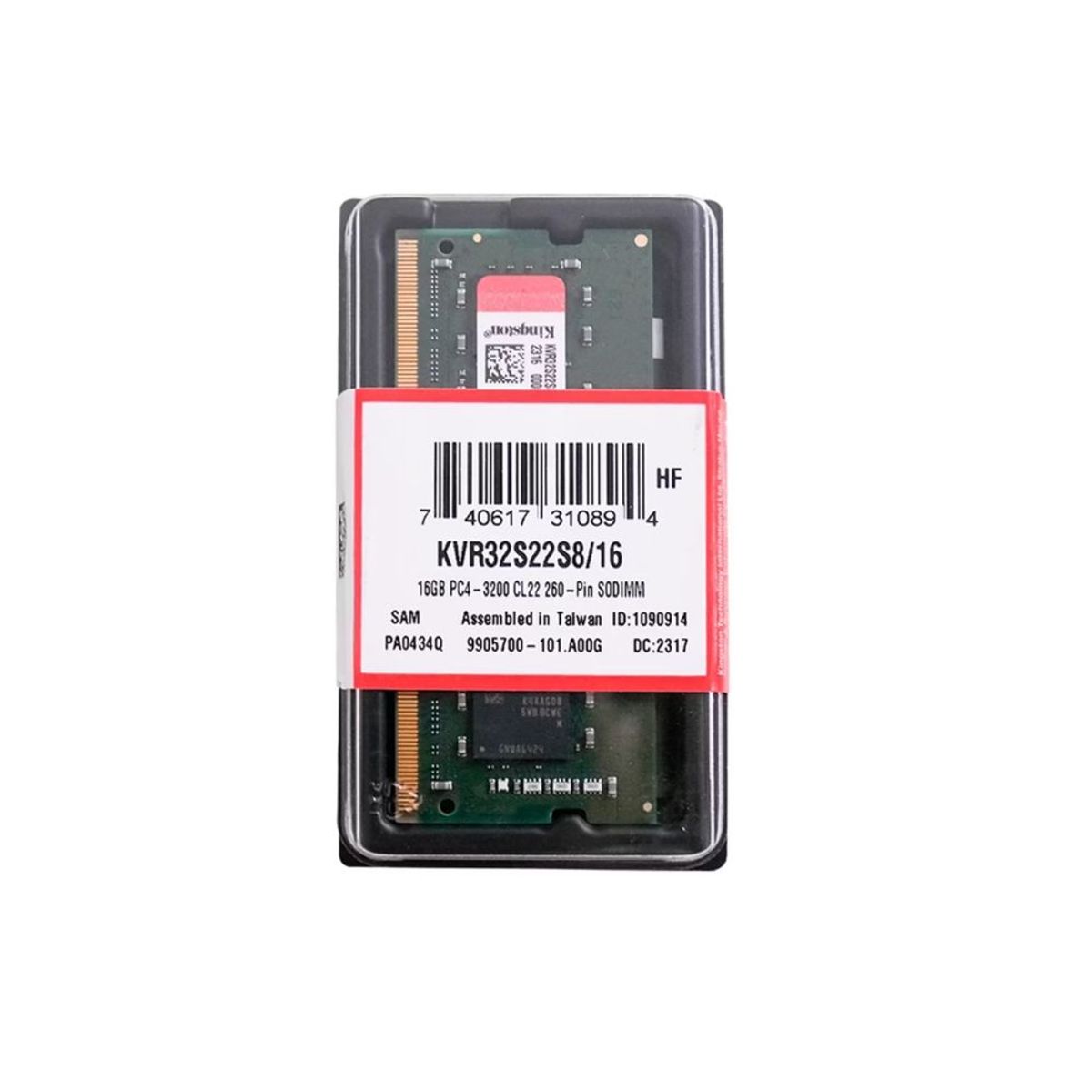 KINGSTON - MEMORIA RAM DDR4 16GB 3200 PORTATIL KINGSTON