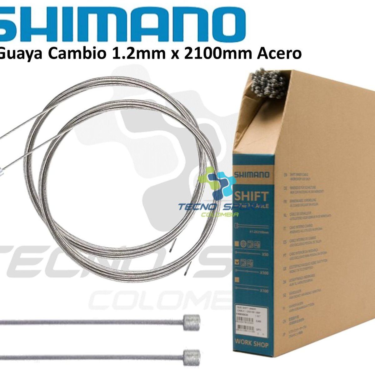 SHIMANO - Par Guaya Shimano Cambio Cable De Bicicleta Con Terminal