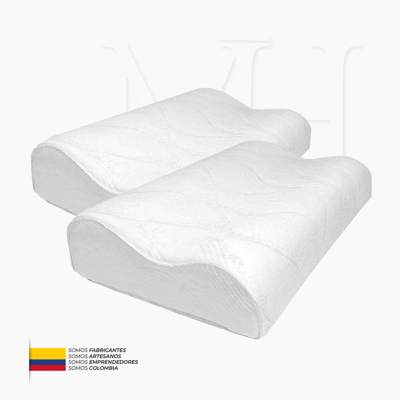 MALAIA HOME - Set X2 Almohadas Confort Cervicales en Memory