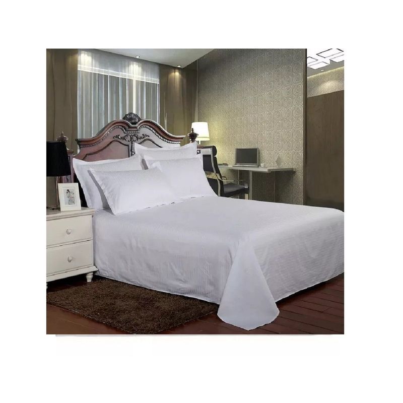 GENERICO - Juego de sábanas king unicolor tipo hotelera 200 hilos