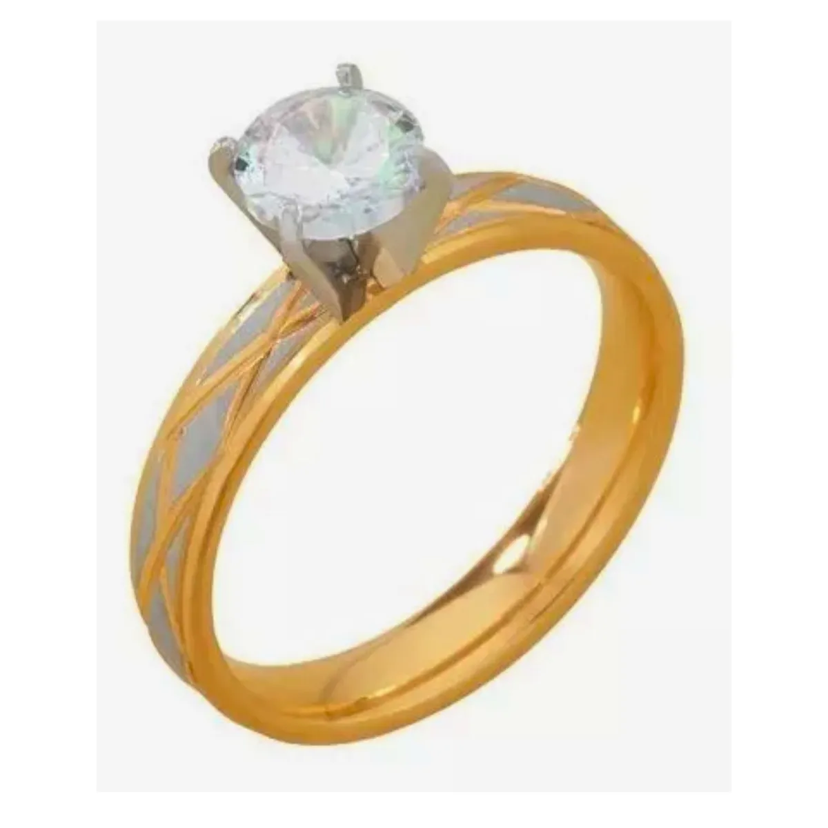 AVON - Anillo Compromiso Ella Dorado Acero Inoxidable Mujer_.