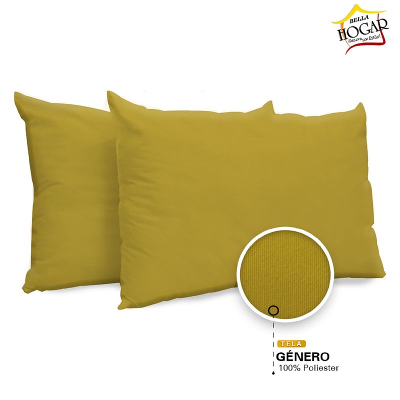 BELLAHOGAR - ALMOHADA KITX2 ECO DORADO 50X70