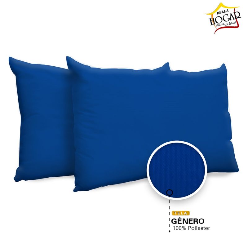 BELLAHOGAR - ALMOHADA KITX2 ECO AZUL REY 50X70