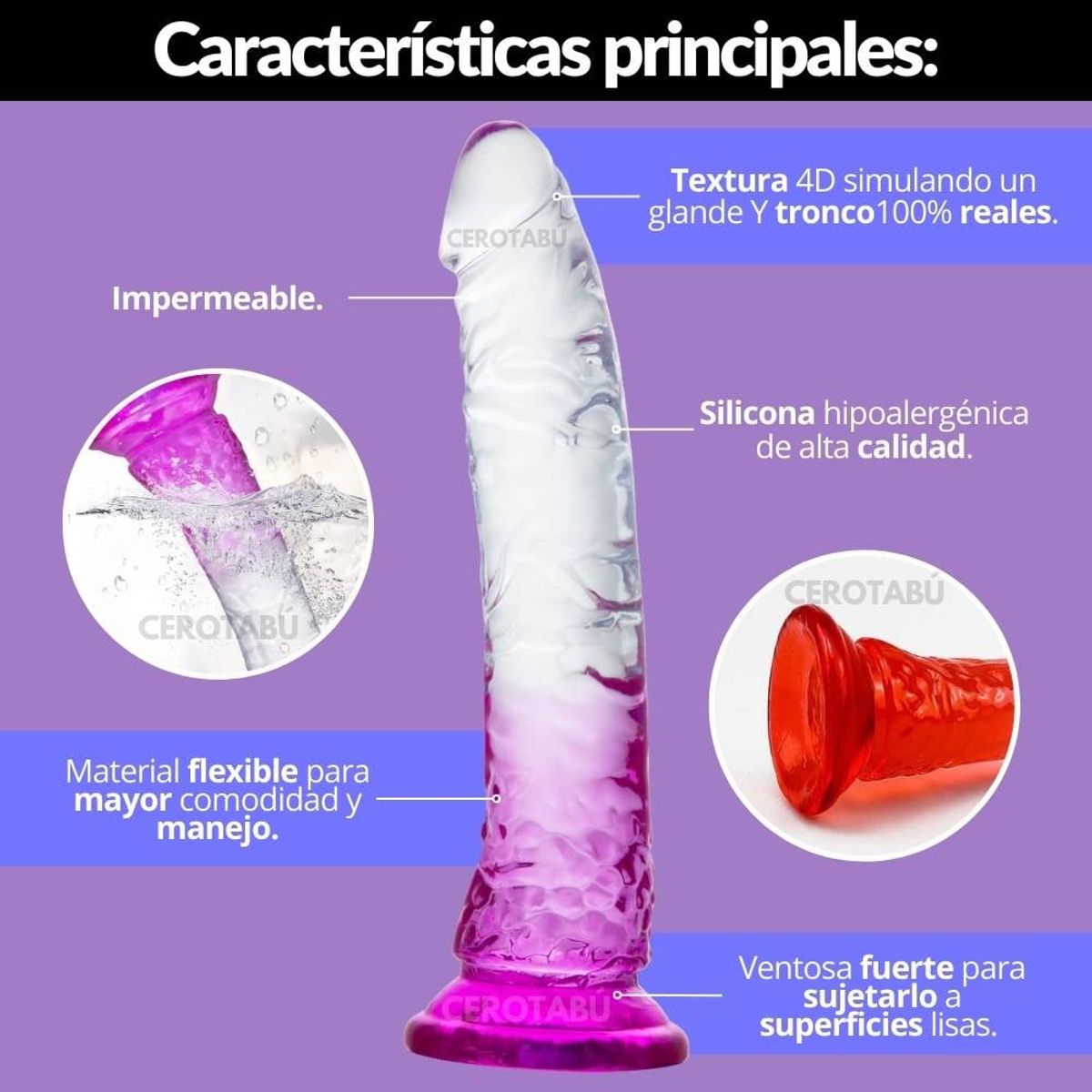 GENERICO - Dildo Consolador Pene Adam Juguete Sexual Adherente 20cm Azul