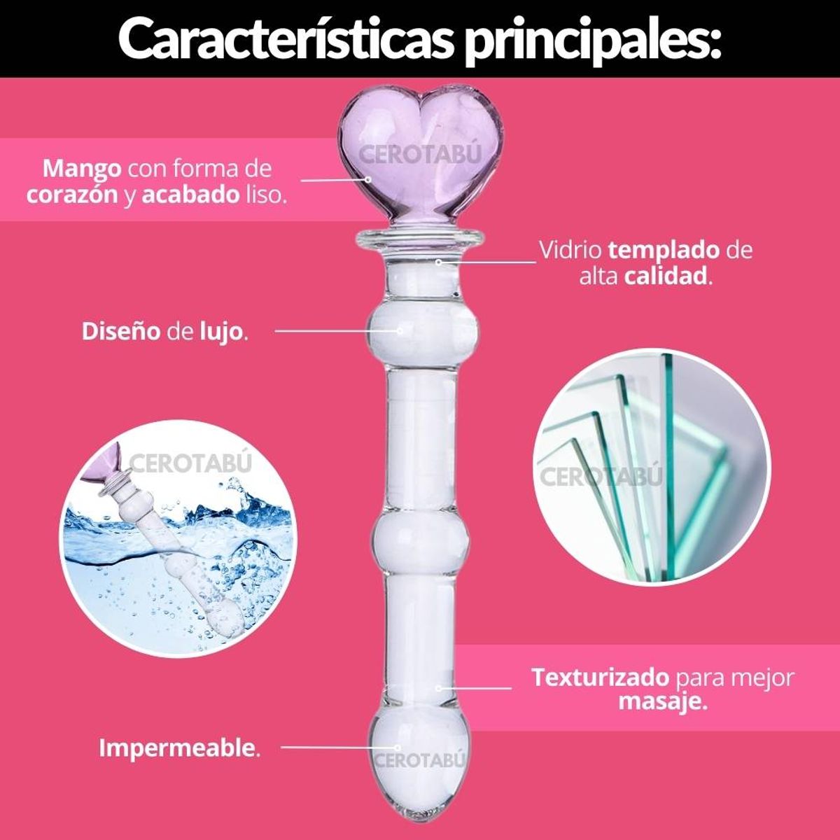 GENERICO - Dildo Consolador En Vidrio Brenda Juguete Sexual 17 CM