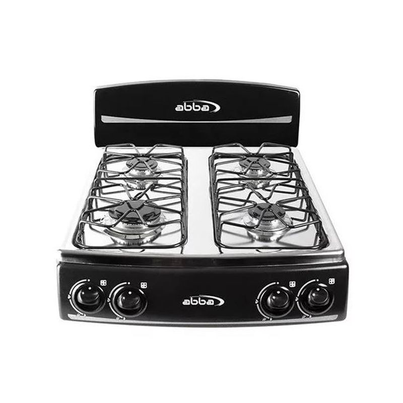 ABBA - Estufa de Mesa Abba 4 Puestos Gas Natural Negro