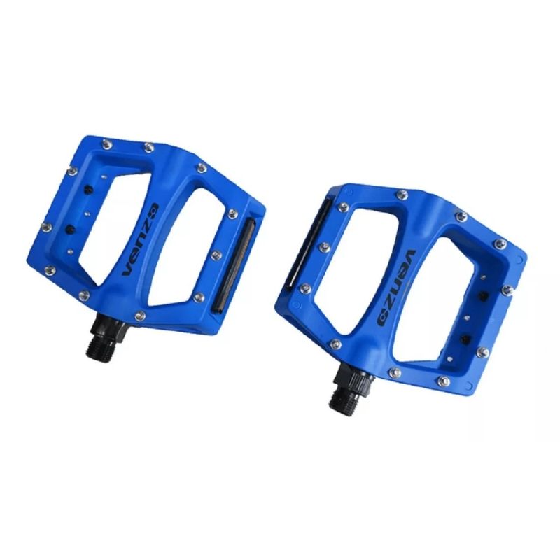VENZO - Pedales Mtb Bmx Con Taches VENZO E02B-001 Aluminio Azul