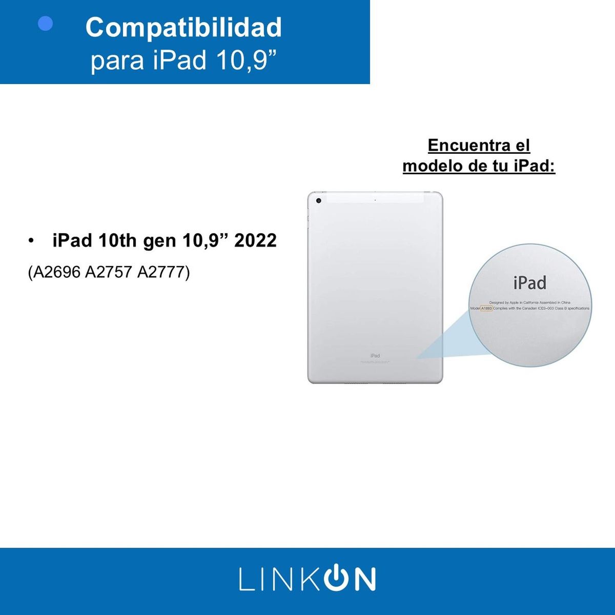 LINKON - Estuche Funda Smart Case Con Espacio De Lápiz - Negro - 10.9