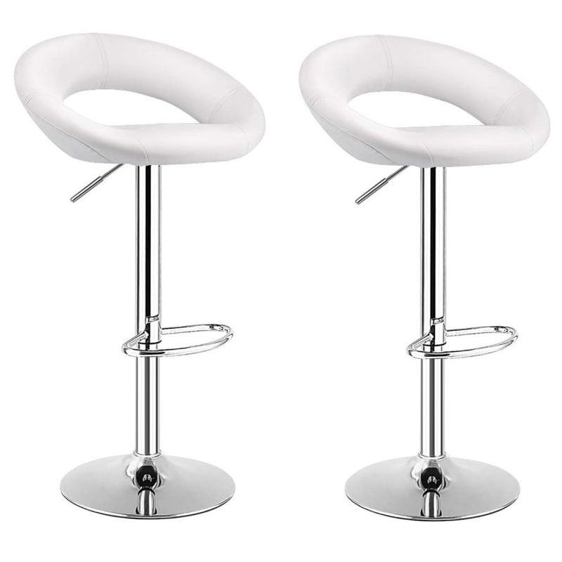MOBLIHOUSE - Set X2 Silla Barra Ovni Blanca Acolchada Diseño Moderno Moblihouse