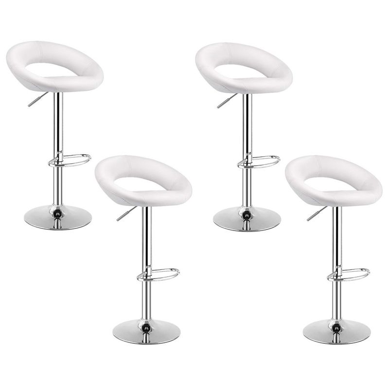 MOBLIHOUSE - Set X4 Silla Barra Ovni Blanca Acolchada Diseño Moderno Moblihouse
