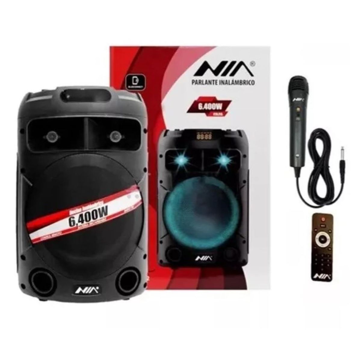 NIA - Cabina de Sonido Parlante Recargable Bluetooth 8 Control Y Microfono