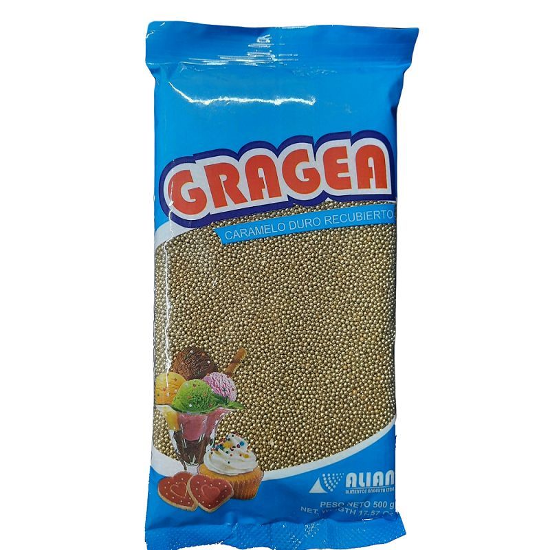 GENERICO - Gragea Dorada de Caramelo Duro Comestible