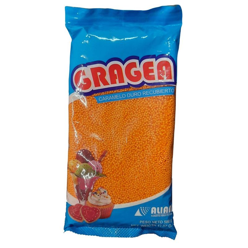 GENERICO - Gragea Color Naranja de Caramelo Duro Comestible