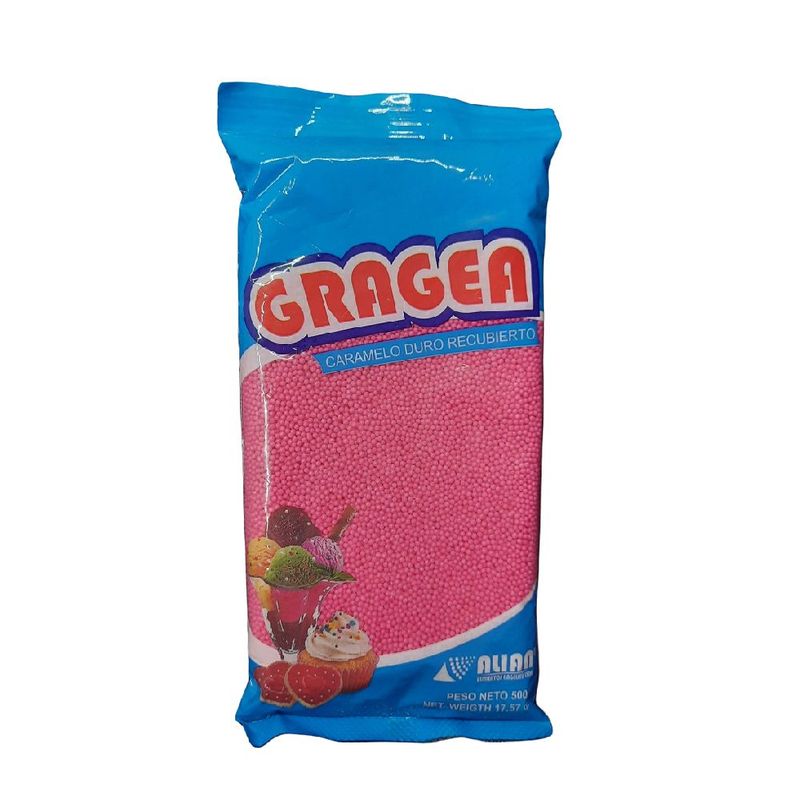 GENERICO - Grageas Fucsia 500gr Caramelo duro