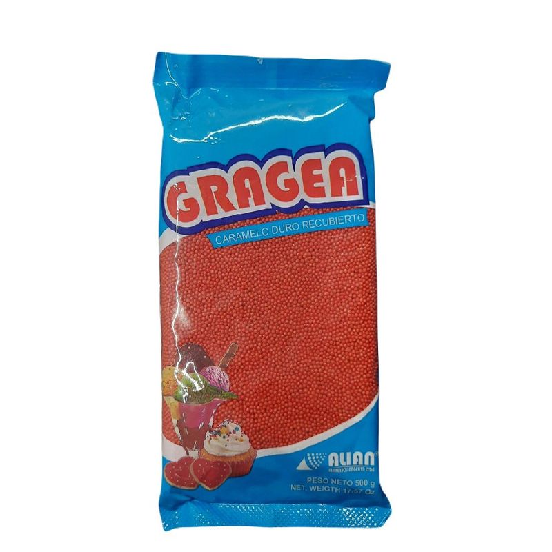 GENERICO - Grageas Roja 500gr Caramelo duro