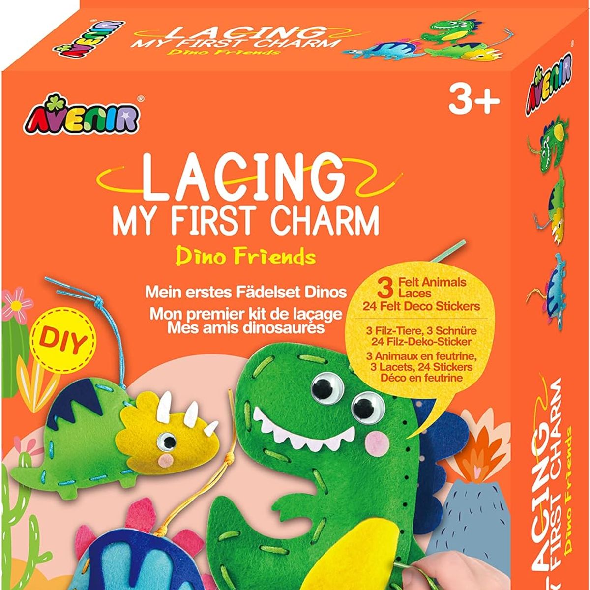 JUGANDO Y EDUCANDO - Set De Arte Y Manualidades Dinosaurios Tejidos Lv1