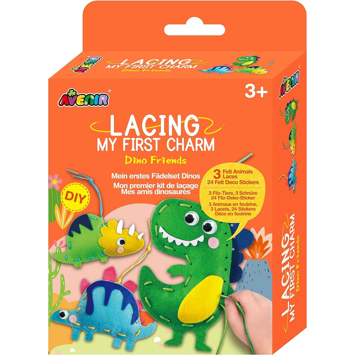 JUGANDO Y EDUCANDO - Set De Arte Y Manualidades Dinosaurios Tejidos Lv1