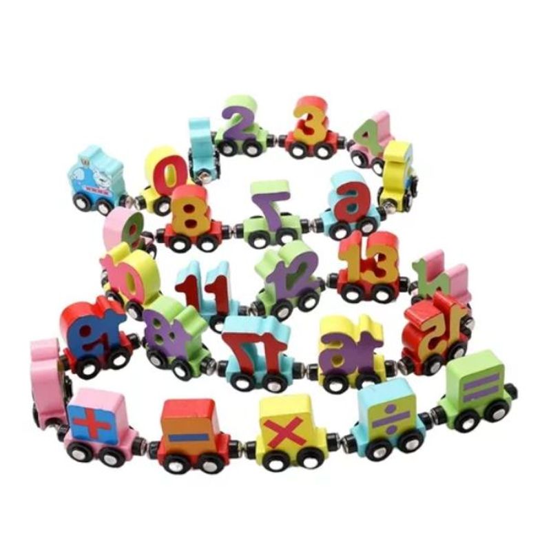 GENERICO - Tren Magnético De Madera Juego Didáctico Montessori 27 Pcs