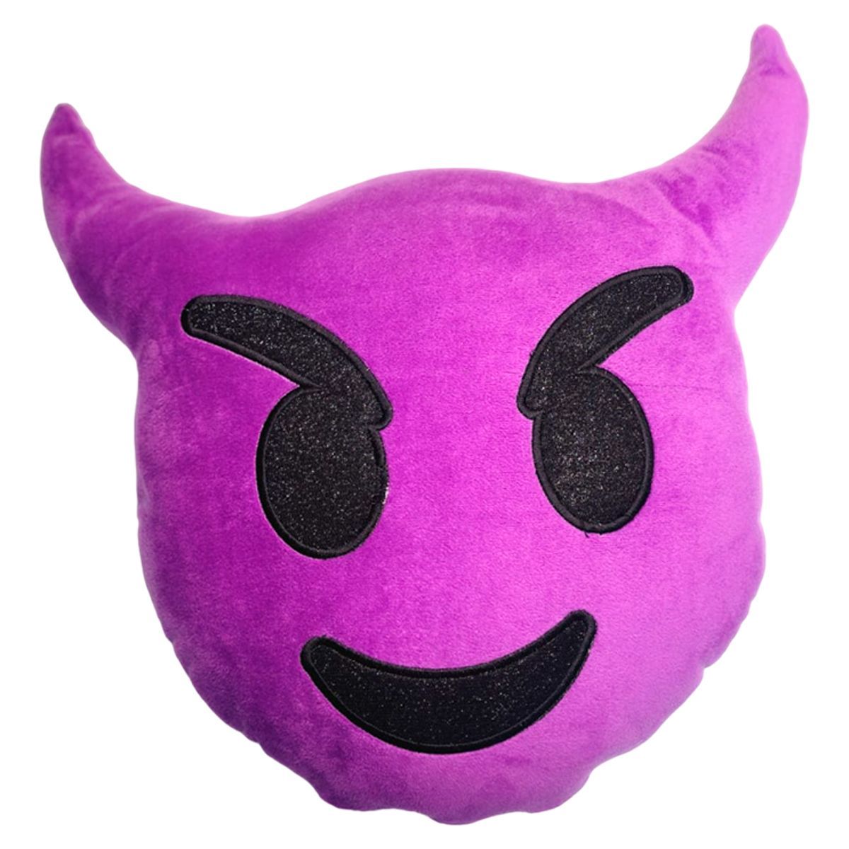 GENERICO - Cojín Emoji Diablo Morado Whatsap 37x34cm Antialergico