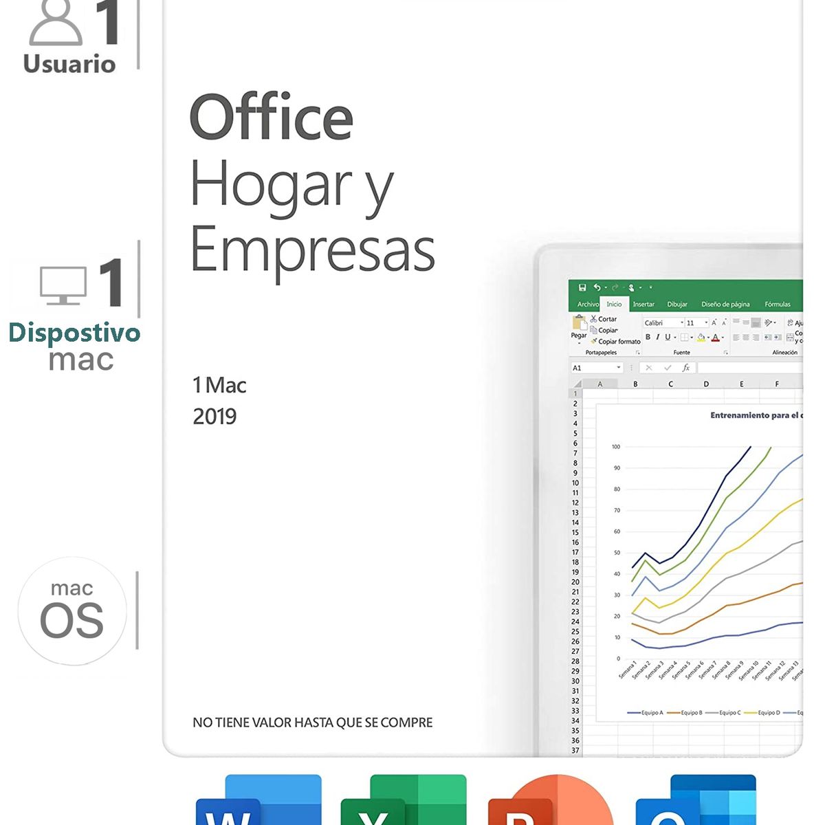 MICROSOFT - Office Hogar y Empresas 2019 1 Mac ESD
