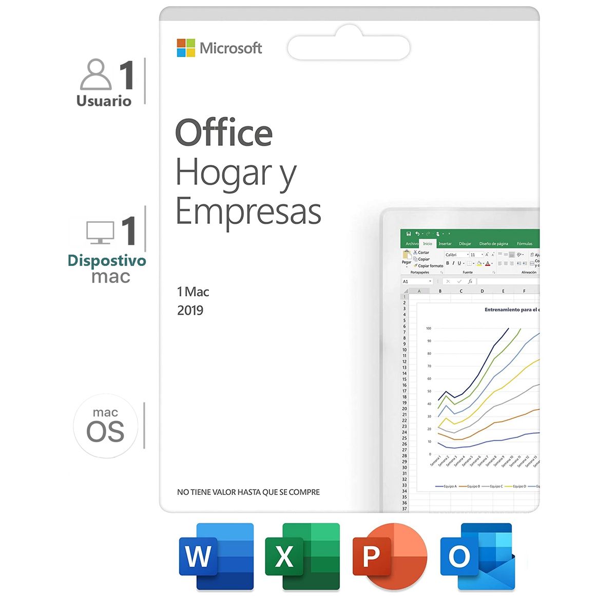 MICROSOFT - Office Hogar y Empresas 2019 1 Mac ESD