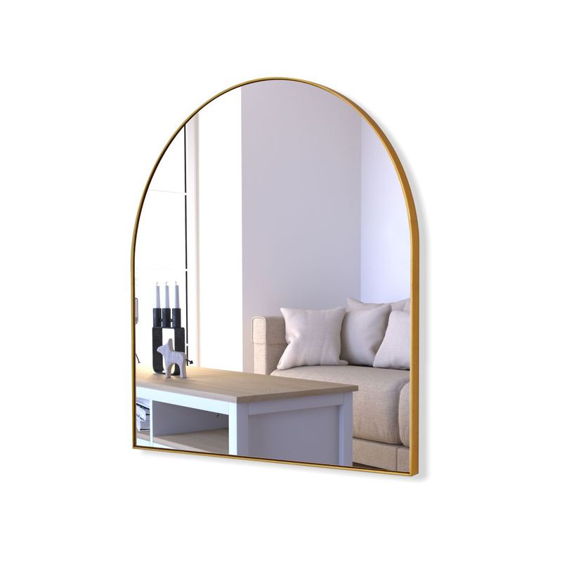 ALIK DISEÑO - Espejo De Arco Bajo Con Marco Metalico Dorado 60X70Cm