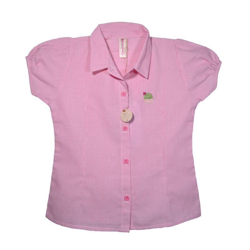 WOONKIE - CAMISA BORDADA NIÑA ROSADO CLARO