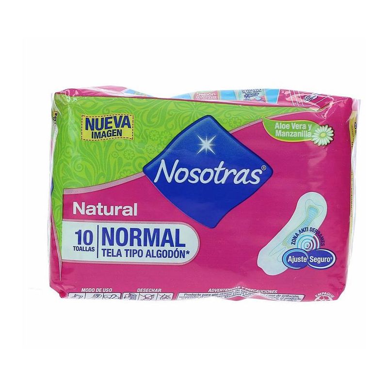 NOSOTRAS - Toallas Higiénicas Nosotras Natural Sin Alas x 10 Unidades