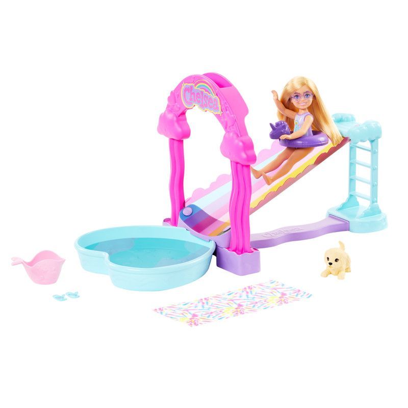 BARBIE - Muñeca Barbie Chelsea Resbaladilla De Agua